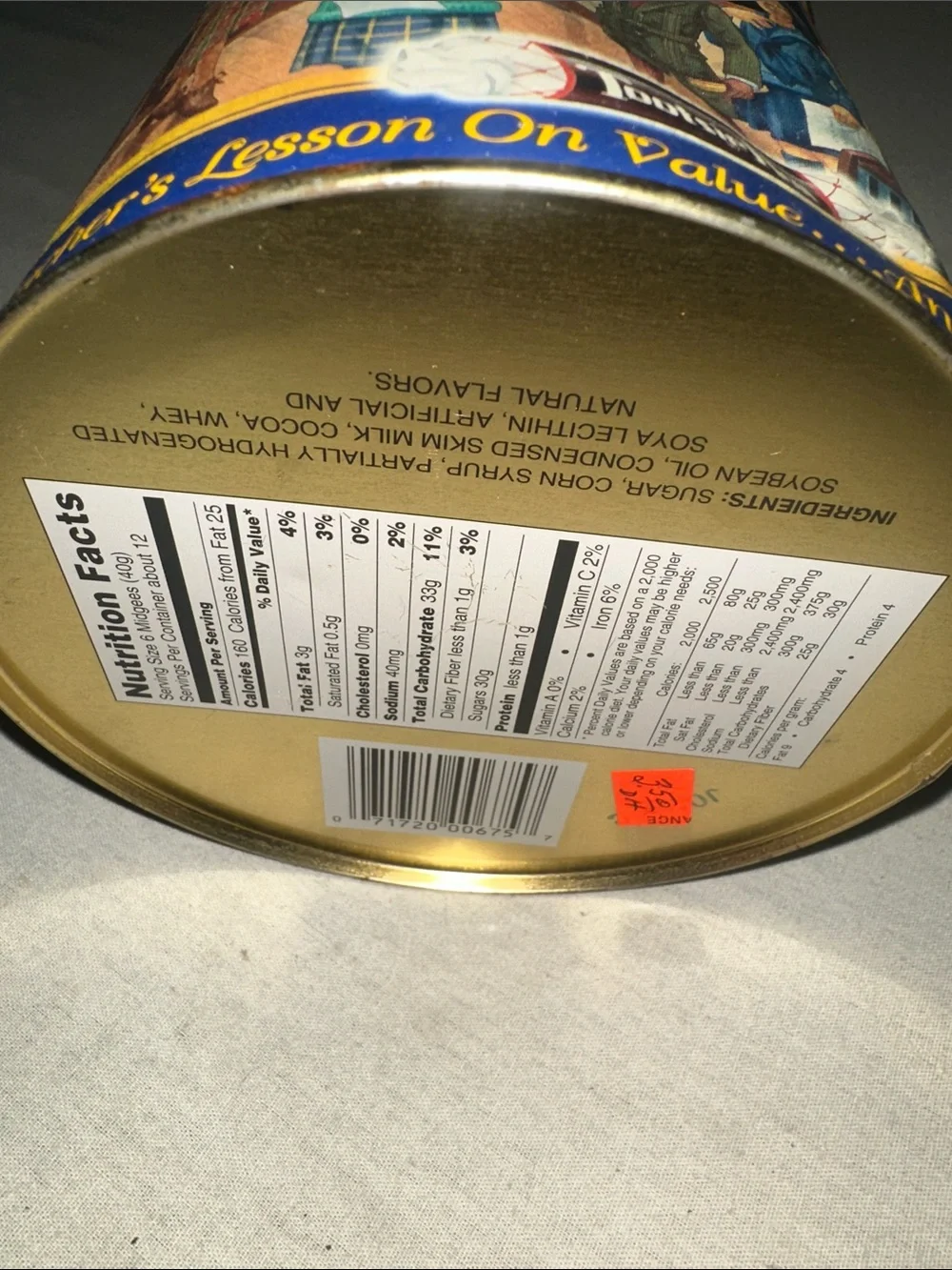 Vintage Collectible Retro Tin Candy Canister - Blue